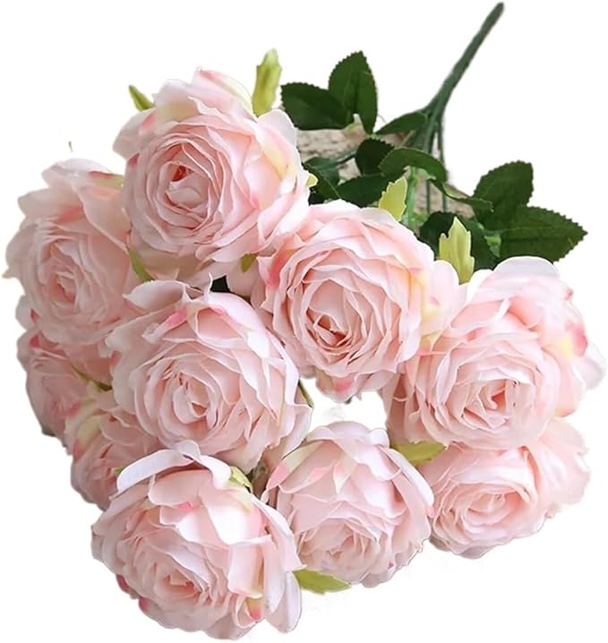 Flower Artificial, Artificial Silk Melaleuca Roses Wedding Photography Bouquets Valentine's Day Gift Home Living Room Simulation Flower Decoration(Polvere Media)