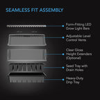 AC Infinity Heavy-Duty Humidity Dome with Full Spectrum LED Grow Light Bars, Samsung LM301H EVO Diodes, 3mm Thickest Dome and 5x8 Trays, Vent Extension Panels, for Seed Starting and Propagation