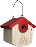 SISTERBIRD Wren Bird Houses for Outside Cedar Hanging Birdhouses for Outdoors 1-1/8" Entrance Hole Bird Houses for Outside Clearance Wooden Nesting Box Chickadee Predator Guard, Red