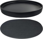 Yukfona Ceramic Plant Saucer Pot Tray 12 Inch, Planter Saucers 4 5 6 7 8 9 10 11 12 Inch for Indoors Outdoor, Durable Sturdy Flower Drainage Tray for Glazed Pots Base (12.5 Inch-Black)