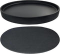 Yukfona Ceramic Plant Saucer Black Deep Pot Tray - 1 Pack 15 inch, Planter Saucers Water Drip Trays for Indoors Outdoor, Thick Durable Sturdy Flower Pot Saucers for Glazing Pots Base(15"/13.5"-Size)