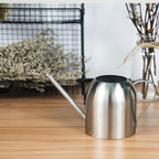 Fasmov Stainless Steel Watering Can, Small Modern Style Watering Pot, 15oz/450ml Watering Can with Long Spout to Prevent Spillage, Perfect Plant Watering Can for Outdoor and Indoor Plants (Silver)