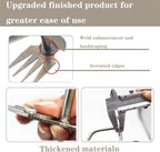 Weed Puller Tool with Work Gloves, Reinforced 4-Teeth Stainless Steel Hand Weeder — Deep Root Removal, Durable Garden Weeding Tool for Backyard Farm Raised Bed 14.2inch