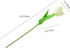 Mandy's Cream Partially Open Artificial Tulips Flowers Centerpiece, 13.5" Lifelike PU Fake Floral Stems 12pcs for Kitchen Island & Dining Table, Spring Decor for Easter
