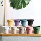 vensovo 4 Inch Terracotta Plant Pots with Saucer - 6 Pack Clay Flower Pots with Drainage, Great for Plants, Crafts, Wedding Favor