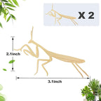 Rainteam Plant Animal Decor Brass Plant Charms for Live Plants Cute Animal Plant Hanger Ornaments for Pots Garden Plant Decorations Plant Accessories Gift for Plant Lovers (2 Mantis)