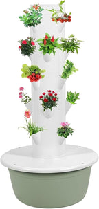 Hydroponic Tower Growing System, Vertical Garden, Suitable for Indoor and Greenhouse, Grow Herbs and Vegetables, Houseplant Farming with Water Circulation and Automatic Timer,5 Layer