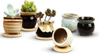 Brajttt 2.1 Inch Succulent Pot with Drainage,Planting/Flower Pots,Small Planter for Mini Plant Ceramic Flowing Glaze Base Serial Set with Holes