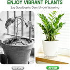 Self Watering Pots for Plants, 2026 New Flower Plant Pots with Drainage Holes, Wicking and Clear Reservoirs for Succulent, Aloe, Cacti and Others - 6 Pack (White, 4")