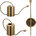 Yowon 1/2 Gallon 68oz Long Spout Stainless Steel Gold Colored Watering Can for Indoor Plant Watering or Outdoor Gardening with 2 Removable Spray Spout for Flowers