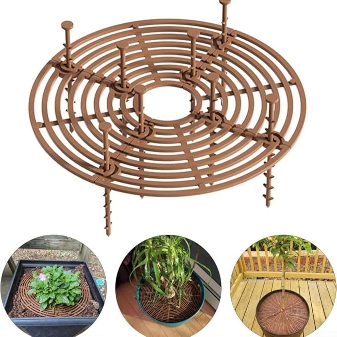 Four Piece Flower Pot Grids Set Designed for Plant Protection from Pets, Made with Resistant Plastic Material for Indoor and Outdoor Use (B)