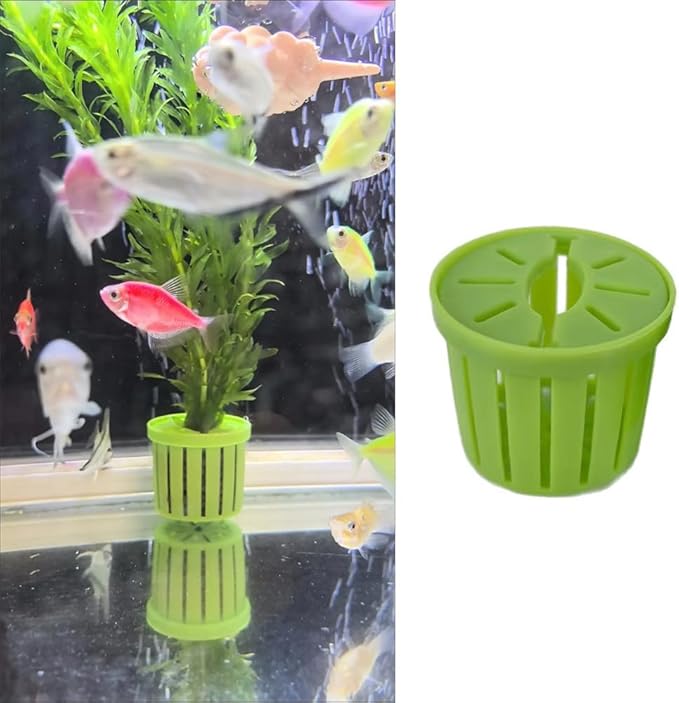 4 Pack Aquarium Plant Holder Fish Tank Plants Pots Anti-Floating Aquarium Plant Weights Aqua Soil Container for Echinodorus Bleheri Live Freshwater Plants Substrate Tabs Fertilizer Stratum