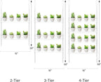 Sumerflos 2-Tier Acrylic Window Boxes Plant Shelves for Window of Kitchen, Bedroom, Living Room, 16 Inch Wall Flower Double Hanger Boxes Adjustable Hanging Shelves for Indoor Plants, Succulents