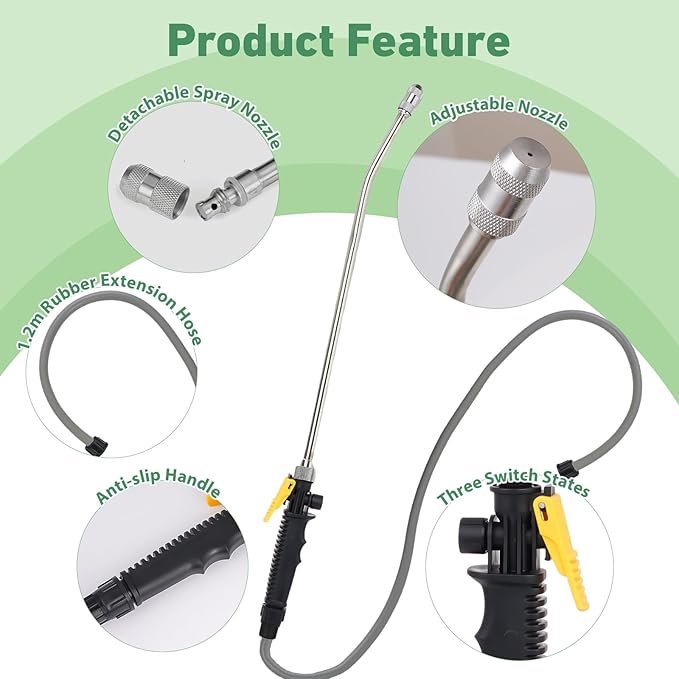 29 Inch Spray Wand Replacement Compatible with Ryobi, Trigger Wand Set Include Hose Quick Connector Compatible for P2800, P2803 Sprayer Suitable for Ports with a Diameter of 0.7 inches