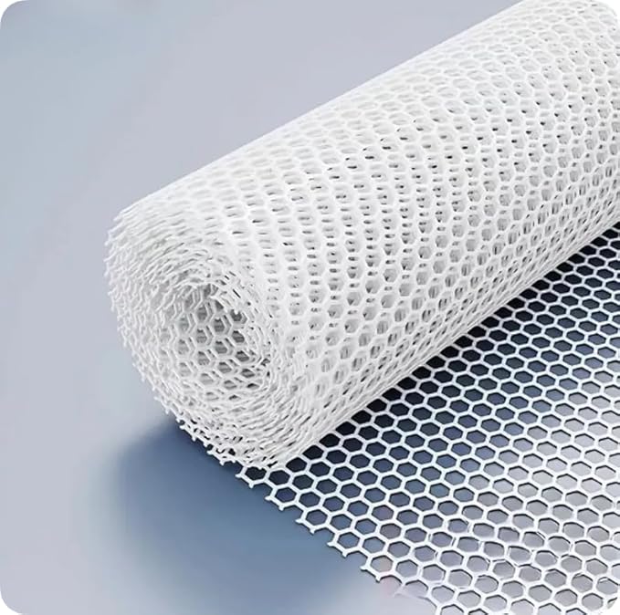 Mesh Tree Guard Trunk Protectors, Plastic Fence Rolling Flower Net Poultry Garden Fence Chicken Fence Protection for Floral Arrangements, Poultry, Animal Barrier, Gardening (White, 19.6 * 1.3 FT)