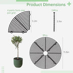 11.8In 3Pcs Grids Plant Pot, Cuttable Covers Flower Pot with 24 Stakes, Abs Plant Protectors Flower, Stoppers Digging Pets for Outdoor Indoor Plants