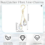 6 Pcs Crystal Plant Charms Beaded Plants Suncatcher Hanging for Mini Potted Plants, Home Window Garden, Home Window Garden Rainbow Sun Catchers Plant Accessories Indoor