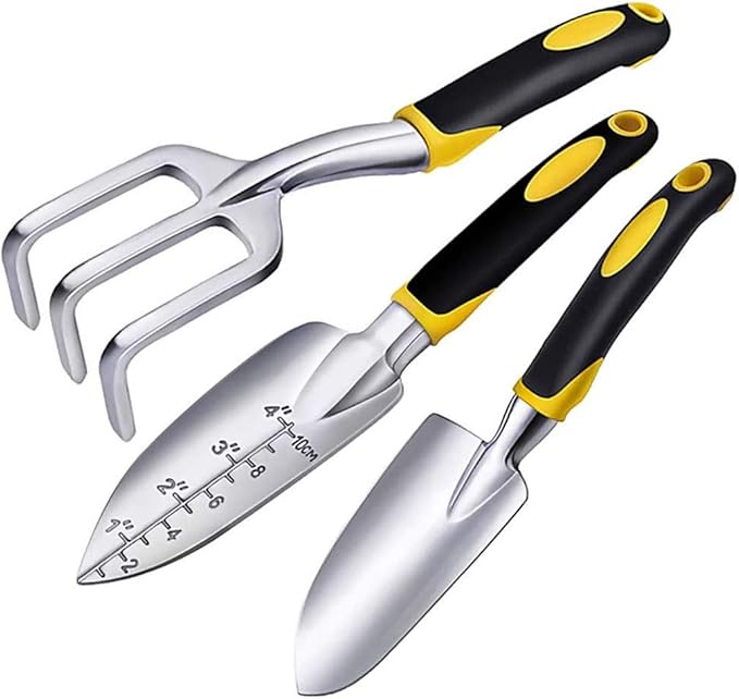 3PCS Mini Garden Tools Sets Durable Gardening Hand Tool Ergonomic & Rust Resistant for Women Kid Men Gardener