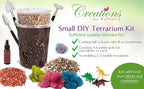 Creations by Nathalie DIY Terrarium Starter Kit - Small Terrarium Kit with Moss, Soil, Pebbles, Tools, Crystals & Figurines - Fun Gardening Craft Supplies for Adults & Teens - Handcrafted in USA