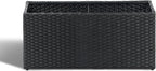 SUNNYPARK Black Rectangular Planter Box All-Weather PE Rattan Large Modern Planters with Removable Liner Indoor Outdoor Decorative Flower Pot for Patio, Balcony, Garden