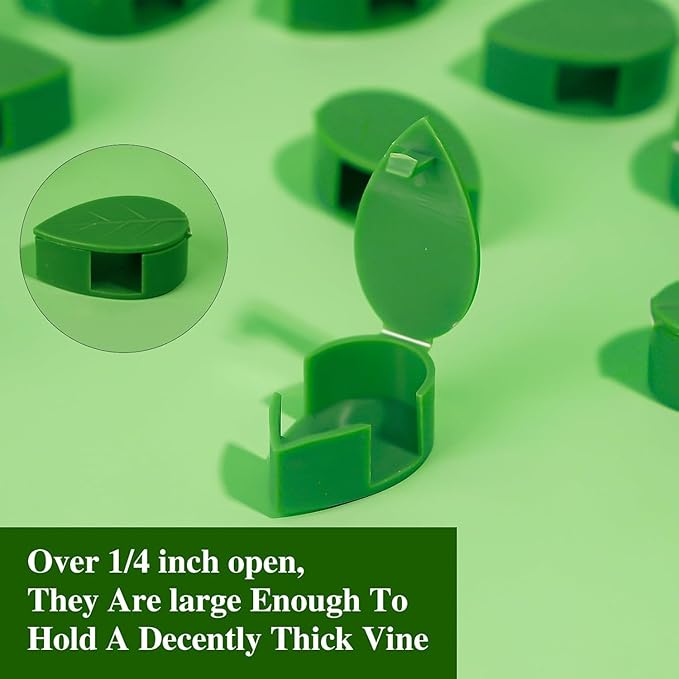 100PCS Plant Climbing Wall Fixture Clips, Plant Fixer Invisible Wall Vines Fixing Clips with Acrylic Adhesive Sticker, Self-Adhesive Hook Plant Vine Support Holder