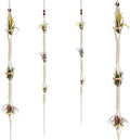 Shappy 4 Pieces Air Plants Holders Hanger Air Plant Wall Hanger Handmade Rope Hanging Plant Holder Woven with 4 Hooks for Home Decoration