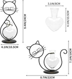 Plant Terrarium Plants Propagation Station Cat Lover Gifts for Women Home Office Decor Cat Desk Accessories
