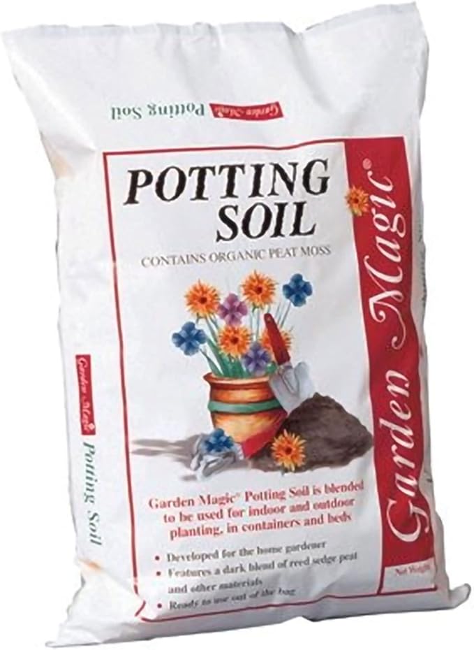 Michigan Peat Garden Magic General Purpose Potting Soil Mix for Indoor Outdoor Planter Container Plant Flower Gardening, 20 Pound Bag (6 Pack)