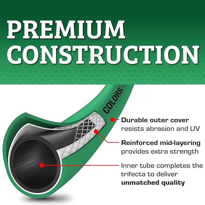 Flexzilla Colors SwivelGrip Garden Hose 5/8 in. x 25 ft., Lightweight All-Weather Water Hose, Durable and Flexible, Leak-Free Connections, Forest Green