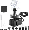 24-Hours Working Bird Bath Fountains Plug-in, Jutai Adjustable DC 12V Water Fountain Pump with LED Light for Birdbath, Garden, Small Fish Tank, Pond,16.4Ft Power Cord, Adapter Included(White)