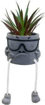 Creative Artificialplant Succulents in Cement Pots with Hanging Leg, Potted Mini Fake Plants Kitchen Shelves Decor, Bathroom Shelf Small Plants Decor, Faux Succulents for Office Wall Shelf Decorations