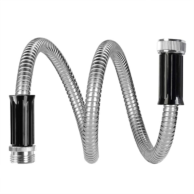 Beaulife Metal Short Garden Hose 3ft Connectors, Drainage Hose for Dehumidifier Small Water Hose Extension High Pressure Bib Reel Extender, Drinking Water Hose for RV Outdoor