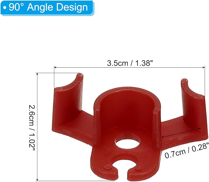 PATIKIL 90 Degree Plant Bender, 30 Pcs Plastic Plant Stem Training Clips for Low Stress Training, Red