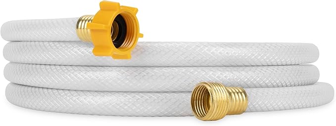 Camco TastePURE 10-Ft Water Hose - RV Drinking Water Hose Contains No Lead, No BPA & No Phthalate - Features Diamond-Hatch Reinforced PVC Design - 1/2” Inside Diameter, Made in the USA (22743)