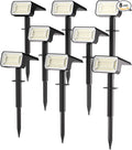 Fabrito 8 Pack Solar Spot Lights Outdoor Waterproof IP67, [108 LEDs, 4 Modes] Dusk to Dawn Spotlights with 1500mAh Battery for All Night, Landscape Lights for Tree, Yard, Pool, Pathway, Cool White