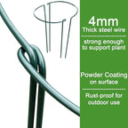 HiGift Peony Cages and Supports 24" H x 10" W, 8 Pack Tall Snake Plant Support Stake Half Round Metal Garden Stake for Indoor and Outdoor Plants, Flower Support Ring Border for Tomato,Hydrangea,Rose