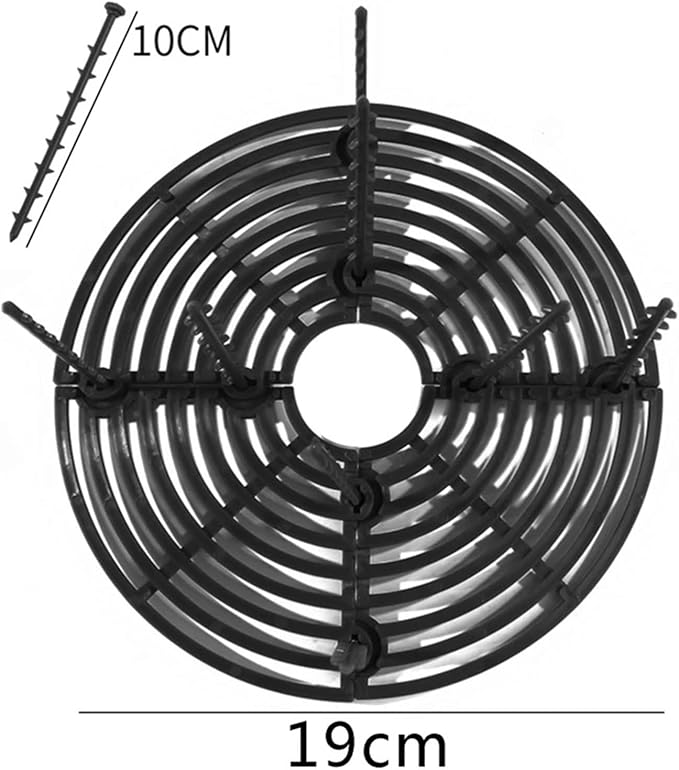 Plant Pot Grids 6PCS Plant Pot Soil Guard with Nails Grid Flower Cover Baby Safety Mouse Garden Home Protector(Black S Round)