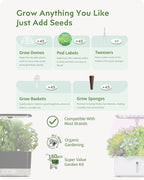 URUQ 180Pcs Hydroponic Pods Supplies: Grow Anything Kit with 45 Grow Sponges, 45 Grow Baskets, 45 Grow Domes, 45 Pod Labels - Compatible with Hydroponics Growing System Indoor Garden from Most Brands