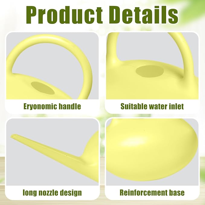 Plant Watering Can - for Indoor Plant Garden - 1/4 Gallon - Yellow