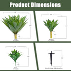Artificial Agave Plants, Realistic UV Resistant Fake Aesthetic Plants for Outdoor Indoor, Home Decor for Garden, Porch, Doorway, Patio (2PCS, Green, Large)