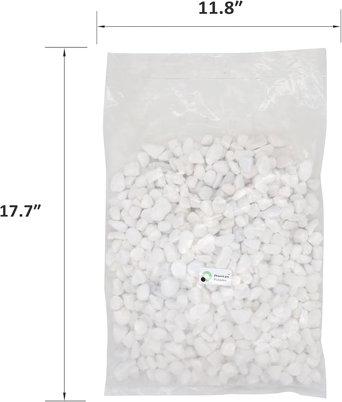 Rocks for Plants. White Decorative Pebbles. 0.5 to 1 Inch 18 lbs. for Garden, Landscaping, Indoor, Vase fillers, Crafting, Succulents, pots, Plants
