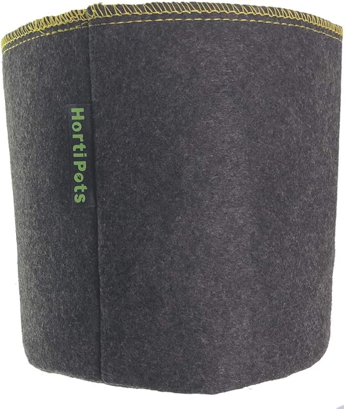 HORTIPOTS Fabric Pots 1 Gallon Non So Floppy Air Pruning Cloth Grow Bags Black Gray (Pack of 6)