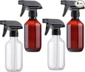 Plastic Spray Bottles Clear and Brown Refillable Container Empty Spray Bottle 10oz/300ml Adjustable Head Sprayer and Stream for Cleaning Products, Plants, Pet, Hair