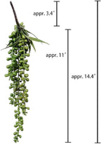 4 pcs Artificial Hanging Succulents Faux Burro's Tail Picks Trailing String of Pearls Succulent Fake Greenery Sprays 13.4" L for Basket Planter Centerpiece Floral Arrangement Indoor Outdoor Decor