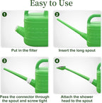 2 Gallon Watering Can for Outdoor Plants, Modern Watering Cans for House Plant Garden Flower, Plastic Watering Cans with Removable Nozzle and Long Spout