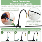 130FT Drip Irrigation System for Garden: 20 Nozzles 1/4" PE Tubing Automatic Watering Kit Adjustable Misting Sprinkler Mister Hose for Water Plants Tape Raised Beds Lawn Outdoor Yard Greenhouse