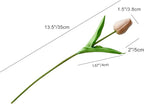 Mandy's Light Brown Artificial Tulips Flowers Centerpiece, 13.5" Lifelike PU Fake Floral Stems 20pcs for Kitchen Island & Dining Table, Spring Decor for Easter