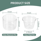 4 Inch Self Watering Pot,African Violet Pot,Bottom Watering Glass Planter for Indoor Plants and Progagation