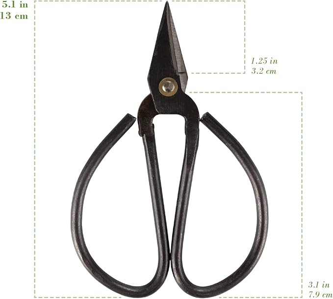 BambooMN 5.1" Heavy Duty Bonsai Forged Sharp Scissors - 1 Piece