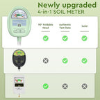 Soil Moisture Meter,4-in-1 Soil Ph Meter, Soil Tester for Moisture, Light,Nutrients, pH,Soil Ph Test Kit, Great for Garden, Lawn, Farm, No Battery Required, Gifts for Plants Lover
